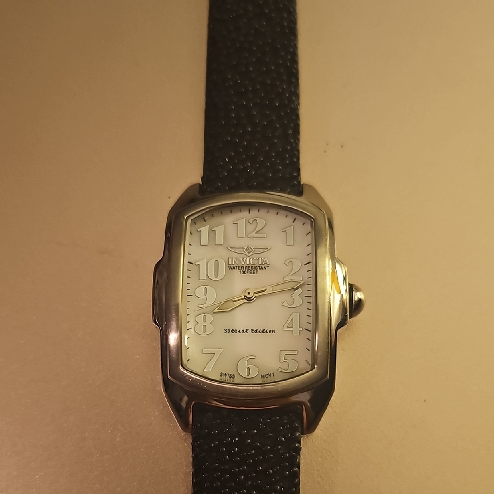 Invicta Special Edition Silver Watch with Black Strap